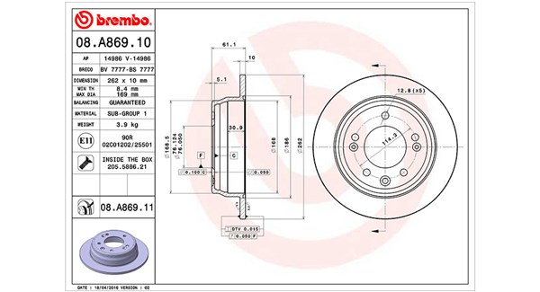 MAGNETI MARELLI Bremseskive 360406080600 262mm 10mm for KIA KIA (DYK)