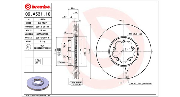 MAGNETI MARELLI Bremseskive 360406087800 300mm 28mm for FORD