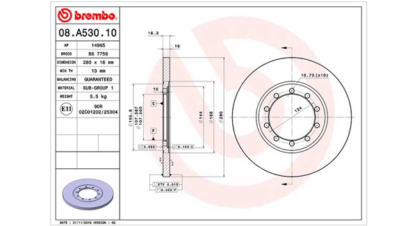 MAGNETI MARELLI Bremseskive 360406089100 280mm 16mm for FORD