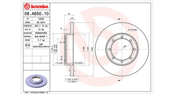 MAGNETI MARELLI Bremseskive 360406106300 302mm 18mm for OPEL VAUXHALL NISSAN RENAULT