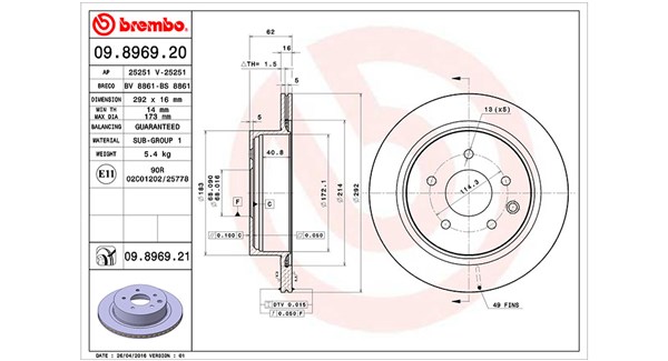 MAGNETI MARELLI Bremseskive 360406110100 ventileret 292mm 16mm for NISSAN RENAULT NISSAN (DFAC)