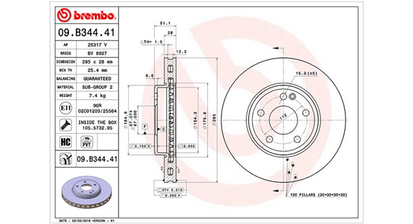 MAGNETI MARELLI Bremseskive 360406113201 Indvendig ventileret- ventilering med dråbeformede blade 295mm 28mm for MERCEDES-BENZ