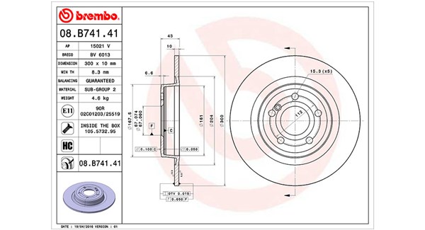MAGNETI MARELLI Bremseskive 360406114401 fuld 300mm 10mm for MERCEDES-BENZ