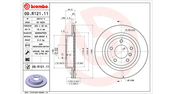 MAGNETI MARELLI Bremseskive 360406116101 ventileret 300mm 20mm for BMW