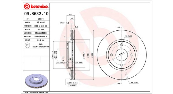 MAGNETI MARELLI Bremseskive 360406119300 ventileret 280mm 24mm for NISSAN NISSAN (DFAC)