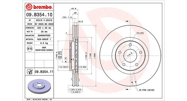 MAGNETI MARELLI Bremseskive 360406120500 ventileret 320mm 28mm for NISSAN RENAULT