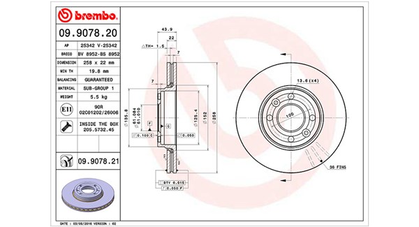 MAGNETI MARELLI Bremseskive 360406121800 ventileret 258mm 22mm for MERCEDES-BENZ LADA NISSAN RENAULT DACIA