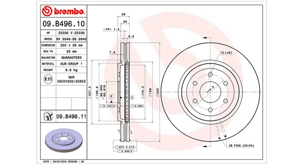 MAGNETI MARELLI Bremseskive 360406126200 ventileret 320mm 28mm for NISSAN
