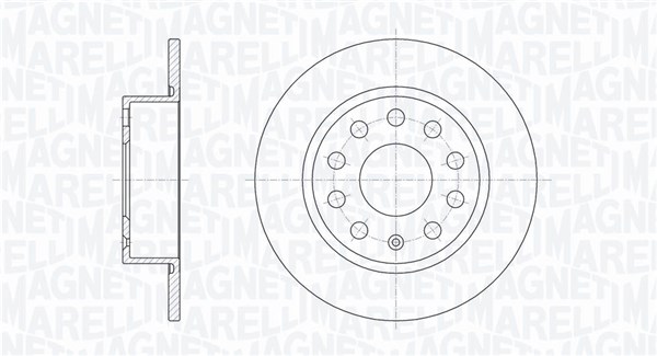 MAGNETI MARELLI Bremseskive 361302040115 253mm 10mm for VW SEAT SKODA (SVW)