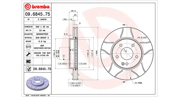MAGNETI MARELLI Bremseskive 360406006305 ventileret 288mm 25mm for MERCEDES-BENZ