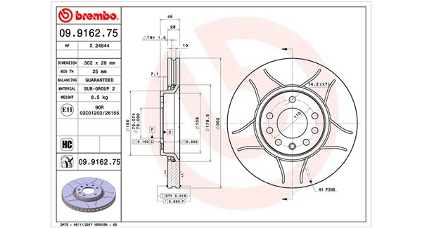 MAGNETI MARELLI Bremseskive 360406008205 ventileret 302mm 28mm for OPEL SAAB VAUXHALL CADILLAC
