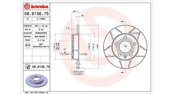 MAGNETI MARELLI Bremseskive 360406012205 245mm 10mm for AUDI