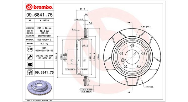 MAGNETI MARELLI Bremseskive 360406016505 ventileret 298mm 20mm for BMW