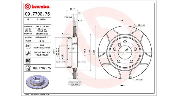 MAGNETI MARELLI Bremseskive 360406016805 ventileret 294mm 19mm for BMW