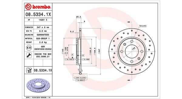 MAGNETI MARELLI Bremseskive 360406018302 247mm 8mm for CITROËN PEUGEOT
