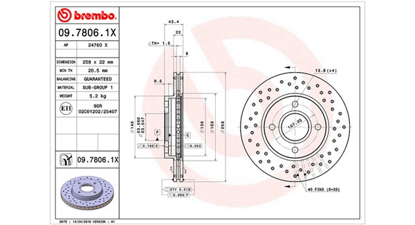 MAGNETI MARELLI Bremseskive 360406026002 258mm 22mm for FORD MAZDA