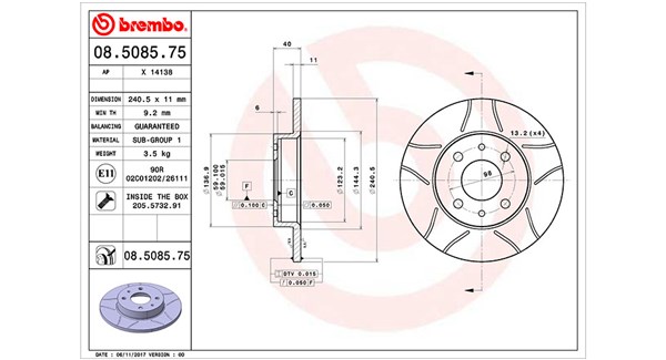 MAGNETI MARELLI Bremseskive 360406021605 240mm 11mm for FORD ABARTH ZASTAVA FIAT ALFA ROMEO