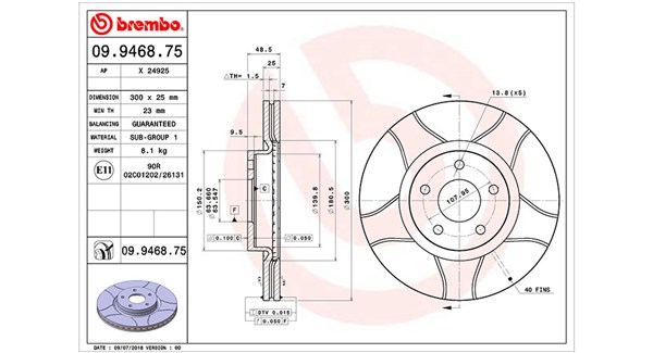 MAGNETI MARELLI Bremseskive 360406026405 300mm 25mm for VOLVO FORD