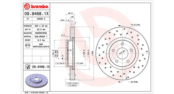 MAGNETI MARELLI Bremseskive 360406026402 300mm 25mm for VOLVO FORD