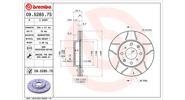 MAGNETI MARELLI Bremseskive 360406027505 240mm 21mm for HONDA