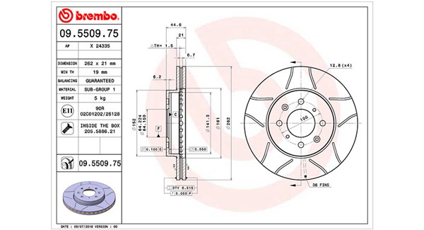 MAGNETI MARELLI Bremseskive 360406027705 262mm 21mm for ACURA HONDA ROVER MG