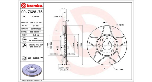 MAGNETI MARELLI Bremseskive 360406038705 256mm 24mm for OPEL VAUXHALL