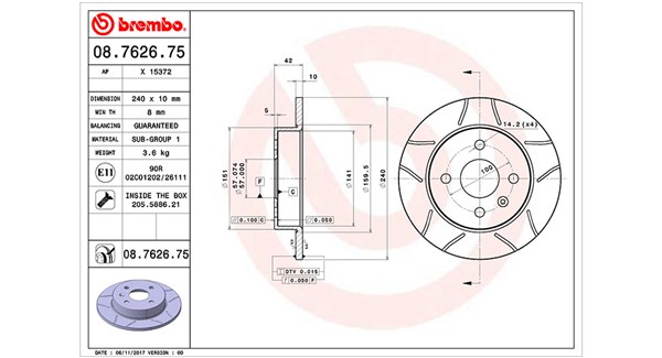 MAGNETI MARELLI Bremseskive 360406038905 240mm 10mm for OPEL VAUXHALL