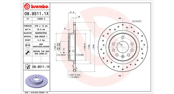 MAGNETI MARELLI Bremseskive 360406040002 278mm 12mm for OPEL SAAB VAUXHALL