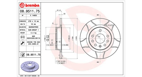 MAGNETI MARELLI Bremseskive 360406040005 278mm 12mm for OPEL SAAB VAUXHALL