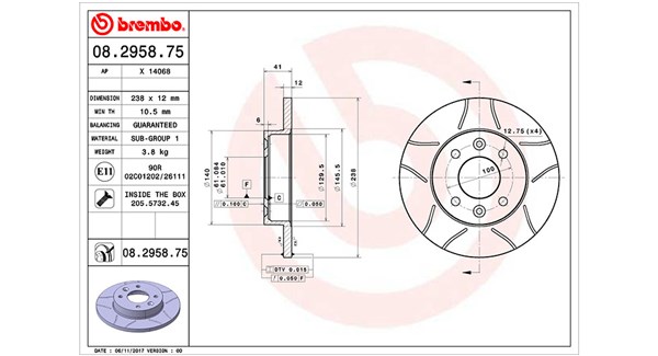 MAGNETI MARELLI Bremseskive 360406042105 238mm 12mm for DACIA RENAULT