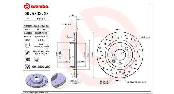 MAGNETI MARELLI Bremseskive 360406043102 259mm 21mm for NISSAN DACIA RENAULT