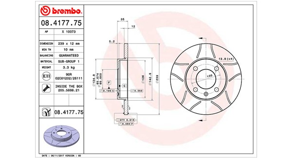 MAGNETI MARELLI Bremseskive 360406047905 239mm 12mm for AUDI VW