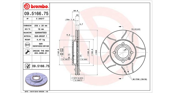 MAGNETI MARELLI Bremseskive 360406048105 256mm 20mm for VW (FAW) VW