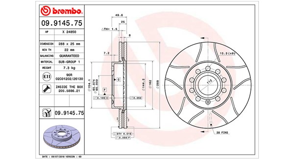 MAGNETI MARELLI Bremseskive 360406050505 288mm 25mm for VW AUDI (FAW) VW (FAW) SKODA (SVW)