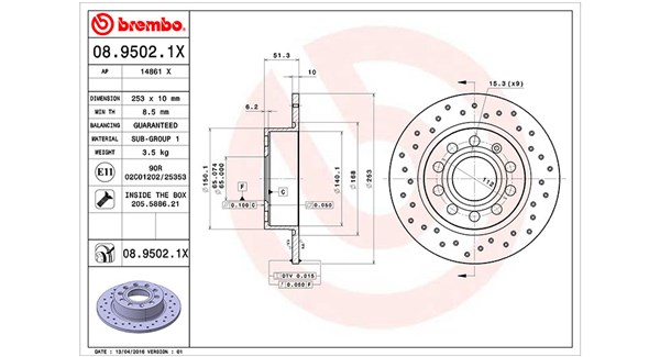 MAGNETI MARELLI Bremseskive 360406050702 253mm 10mm for VW SEAT SKODA (SVW)
