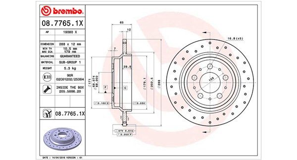 MAGNETI MARELLI Bremseskive 360406051902 288mm 12mm for VOLVO