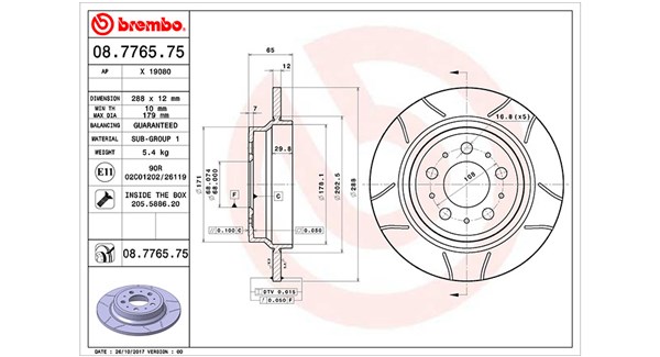 MAGNETI MARELLI Bremseskive 360406051905 288mm 12mm for VOLVO