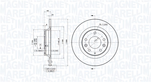 MAGNETI MARELLI Bremseskive 360406060401 fuld 280mm 10mm for MAZDA MAZDA (FAW)