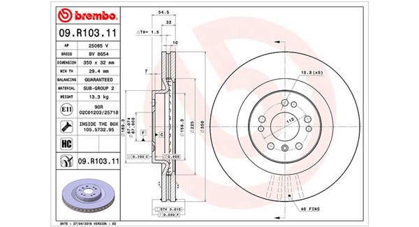 MAGNETI MARELLI Bremseskive 360406064101 ventileret 350mm 32mm for MERCEDES-BENZ