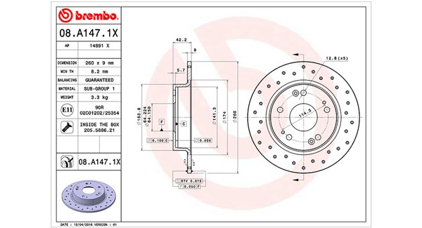 MAGNETI MARELLI Bremseskive 360406065502 260mm 9mm for HONDA CIIMO