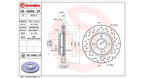 MAGNETI MARELLI Bremseskive 360406077802 258mm 23mm for FORD FORD USA