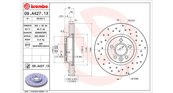 MAGNETI MARELLI Bremseskive 360406087602 300mm 28mm for FORD VOLVO VOLVO ASIA LAND ROVER