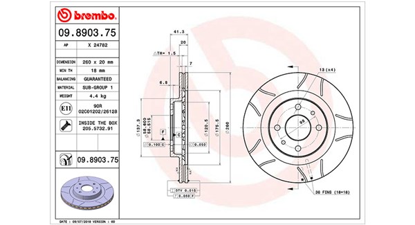 MAGNETI MARELLI Bremseskive 360406099405 260mm 20mm for LADA