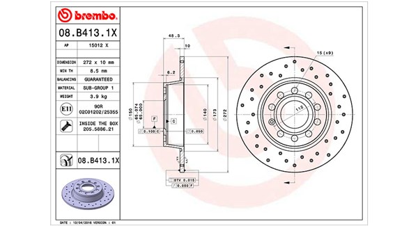 MAGNETI MARELLI Bremseskive 360406107802 272mm 10mm for VW JETTA VW (FAW)