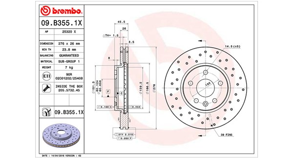 MAGNETI MARELLI Bremseskive 360406108002 276mm 26mm for OPEL CHEVROLET GMC CHEVROLET (SGM) VAUXHALL
