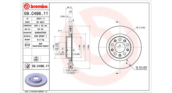 MAGNETI MARELLI Bremseskive 360406127701 292mm 22mm for ALFA ROMEO