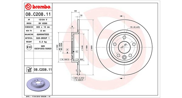 MAGNETI MARELLI Bremseskive 360406137901 fuld 300mm 10mm for JAGUAR LAND ROVER