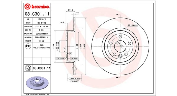 MAGNETI MARELLI Bremseskive 360406138801 fuld 317mm 10mm for LAND ROVER