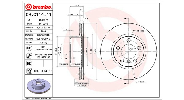 MAGNETI MARELLI Bremseskive 360406151801 ventileret 300mm 22mm for BMW