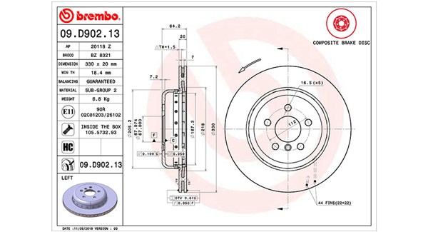 MAGNETI MARELLI Bremseskive 360406168601 ventileret 330mm 20mm for BMW TOYOTA